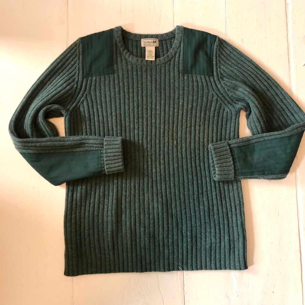 L.L. Bean Merino Wool crew sweater Teal
